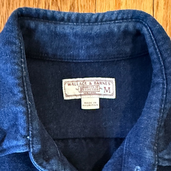 Wallace and Barnes Men's Indigo Blue Casual Button-Down Shirt Jacket - Picture 2 of 4